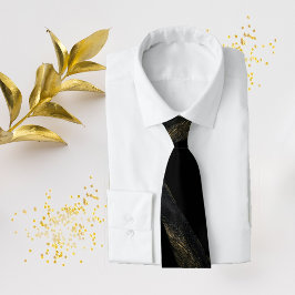 Zwart en Sparkly Gold Stropdas