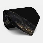 Zwart en Sparkly Gold Stropdas (Opgerold)