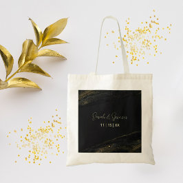 Zwart en Sparkly Gold Tote Bag