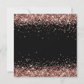 Zwart en Sparkly Roos Gold Glitter Birthday Kaart (Achterkant)