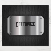 Zwart en staal likeurfles etiket (Enkel label)