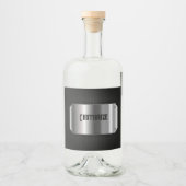 Zwart en staal likeurfles etiket (Voorkant)