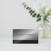 Zwart en staal Modern Design Visitekaartje (Staand voorkant)