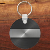 Zwart en staal sleutelhanger (Voorkant)