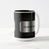 Zwart en staal tweekleurige koffiemok (Voorkant rechts)