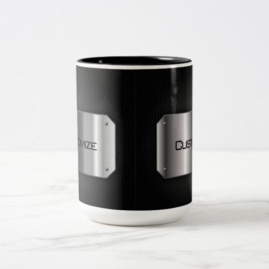 Zwart en staal tweekleurige koffiemok (Center)