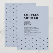 Zwart en stofblauw | Moderne bruiloft voor paren Kaart (Voorkant / Achterkant)