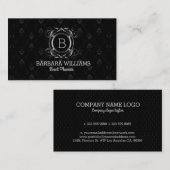 Zwart en  swirly zilver Lijst Visitekaartje (Voorkant / Achterkant)