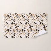 Zwart en Tan Abstract Leaf Design Bad Handdoek (Handdoek)