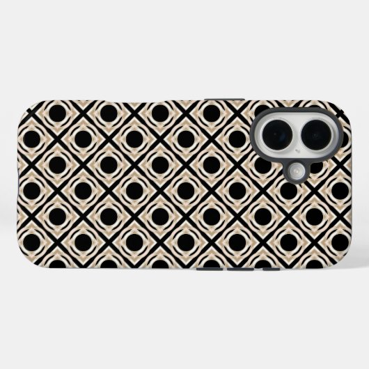 Zwart en Tan Case-Mate iPhone Case (Achterkant (horizontaal))