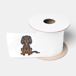 Zwart-en-tan Cavalier King Charles Spaniel hond Satijnen Lint