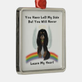 Zwart en Tan Cavalier Pet Loss Gifts Metalen Ornament (Rechts)
