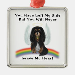 Zwart en Tan Cavalier Pet Loss Gifts Metalen Ornament