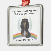 Zwart en Tan Cavalier Pet Loss Gifts Metalen Ornament (Links)