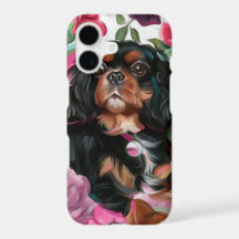 Zwart en tan Cavalier telefoonhoesje