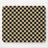 Zwart en Tan Checkered Muismat (Voorkant)
