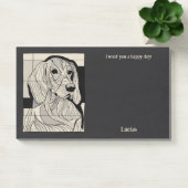 Zwart en Tan Coonhound Abstracte Art Hondennaam Post-it® Notes (Kantoor)