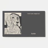 Zwart en Tan Coonhound Abstracte Art Hondennaam Post-it® Notes (Voorkant)