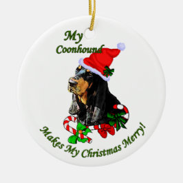 Zwart en Tan Coonhound Christmas Gifts Ornament