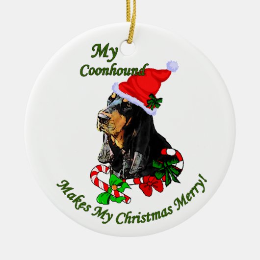 Zwart en Tan Coonhound Christmas Gifts Ornament (Voorkant)