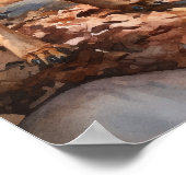 Zwart en Tan Coonhound Dog Art Print Poster (Hoek)