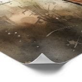 Zwart en Tan Coonhound Dog Art Print Poster (Hoek)