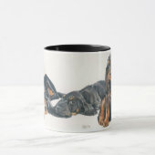 Zwart en Tan Coonhound Puppies Mok (Midden)