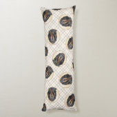 Zwart en Tan Coonhound Schilderen Originele Hond A Lichaamskussen (Achterkant (Verticaal))