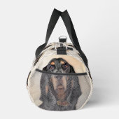 Zwart en Tan Coonhound Schilderen Originele Hond A Plunjezak (Rechts)