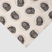 Zwart en Tan Coonhound Schilderen Originele Hond A Tissuepapier (Detail)