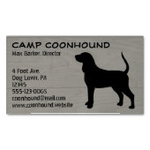 Zwart en Tan Coonhound Silhouet Hondenras Visitekaartje Magneet (Voorkant)