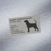 Zwart en Tan Coonhound Silhouet Hondenras Visitekaartje Magneet (Voorbeeld)