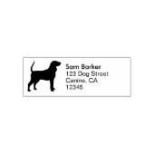 Zwart en Tan Coonhound Silhouet Retouradres Zelfinktende Stempel (Design)