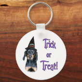 Zwart en Tan Coonhound Trick Sleutelhanger (Voorkant)