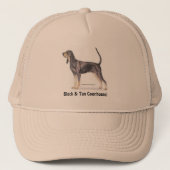 Zwart en Tan Coonhound Trucker Pet (Voorkant)