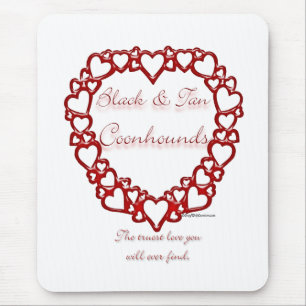 Zwart en Tan Coonhound True Love Muismat