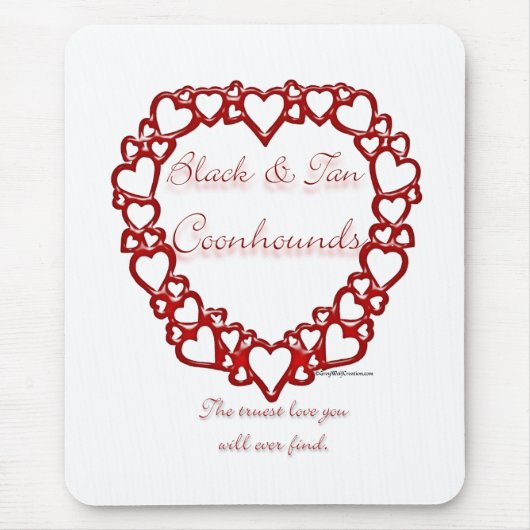 Zwart en Tan Coonhound True Love Muismat (Voorkant)