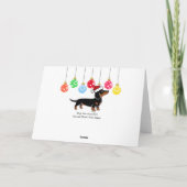 Zwart en Tan Dachshund Kerst Poseren Feestdagen Kaart (Achterkant)