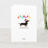 Zwart en Tan Dachshund Kerst Poseren Feestdagen Kaart (Achterkant)
