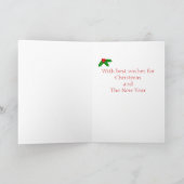 Zwart en Tan Dachshund Kerst Poseren Feestdagen Kaart (Binnen)