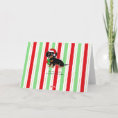 Zwart en Tan Dachshund Kerstmis Feestdagen Kaart (Achterkant)