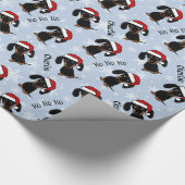 Zwart en Tan Dachshund Kerstmis Gepersonaliseerd Cadeaupapier (Hoek)