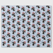 Zwart en Tan Dachshund Kerstmis Gepersonaliseerd Cadeaupapier (Vlak)