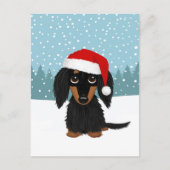 Zwart en Tan Dachshund Kerstmis Huisdier Hond Cust Briefkaart (Voorkant)