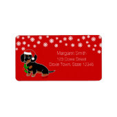 Zwart en Tan Dachshund Santa Labels (Voorkant)