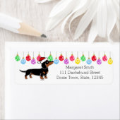 Zwart en Tan Dachshund Santa Labels (Insitu)