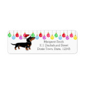 Zwart en Tan Dachshund Santa Labels (Voorkant)