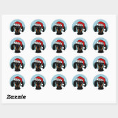 Zwart en Tan Dachshund Santa Leuke Hond Custom Ronde Sticker (Vel)