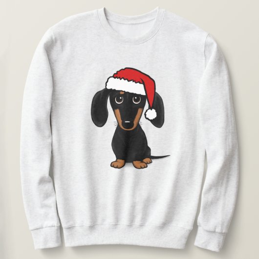 Zwart en Tan Dachshund Santa Leuke Wiener Hond Trui (Design voorkant)