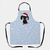 Zwart en Tan Dachshund Santa Schattige Hondenkerst Schort (Voorkant)